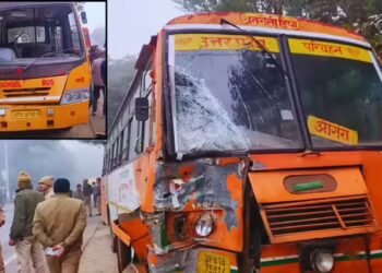 आगरा-अलीगढ़ हाइवे पर रोडवेज-स्कूल बस की टक्कर, घने कोहरे के कारण हुए हादसे में तीन लोग घायल