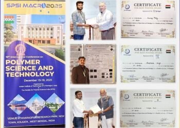 आईआईटी भिलाई के शोधकर्ताओं को अंतरराष्ट्रीय पॉलिमर विज्ञान सम्मेलन में मिला सर्वश्रेष्ठ पोस्टर पुरस्कार