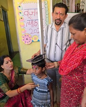 वजन त्योहार शिविर आयोजित, 169 बच्चों के पोषण की हुई जांच