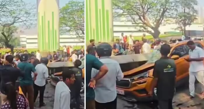 मुंबई के मुलुंड में निर्माणाधीन मेट्रो पिलर का हिस्सा गिरा, चपेट में आईं गाड़ियां-वीडियो