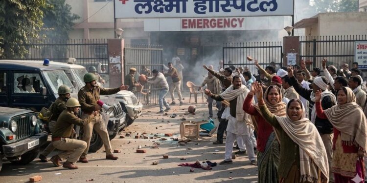 भोपाल के हॉस्पिटल में युवक की मौत के बाद बवाल, भीड़ ने पुलिस पर बरसाए पत्थर… वाहन तोड़े; कई लोग हिरासत में