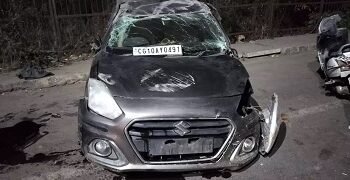 तेलीबांधा हाईवे पर कार पलटी, दो युवक गंभीर घायल