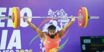 वेटलिफ्टिंग में 71 किग्रा वर्ग में सिल्वन बेह्रोथाटलो का स्वर्णिम प्रदर्शन