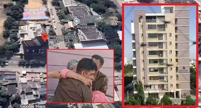 जयपुर के 10 मंजिला अपार्टमेंट में लगी आग, बचने के लिए छत पर पहुंचे लोग, दो परिवार रेस्क्यू