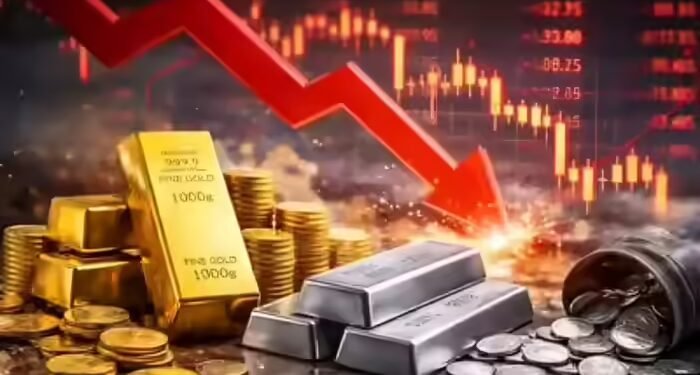 चांदी दो दिन में 28,300 रुपये लुढ़की, सोना भी 8,700 रुपये भरभराया
