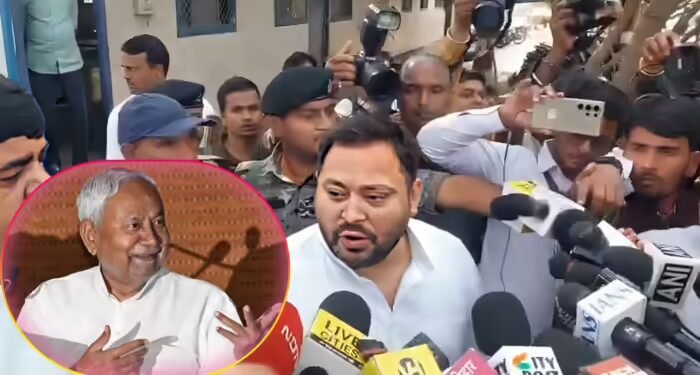 पटना में प्रेस कॉन्फ्रेंस कर बीजेपी पर बरसे तेजस्वी, कहा- नीतीश कुमार के साथ धोखा हुआ