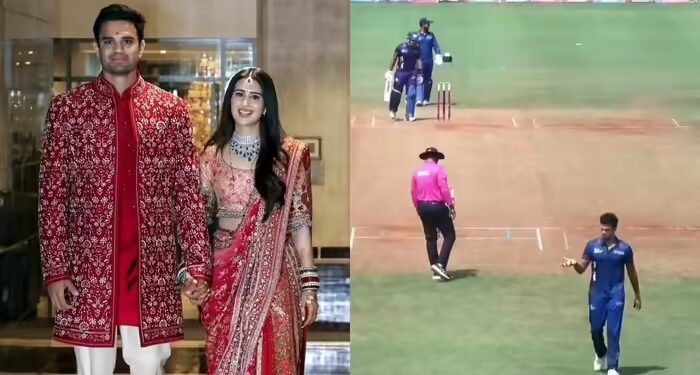 शादी के अगले दिन ही मैदान पर लौटे अर्जुन तेंदुलकर, प्री वेडिंग इवेंट के बीच में भी खेला था मैच