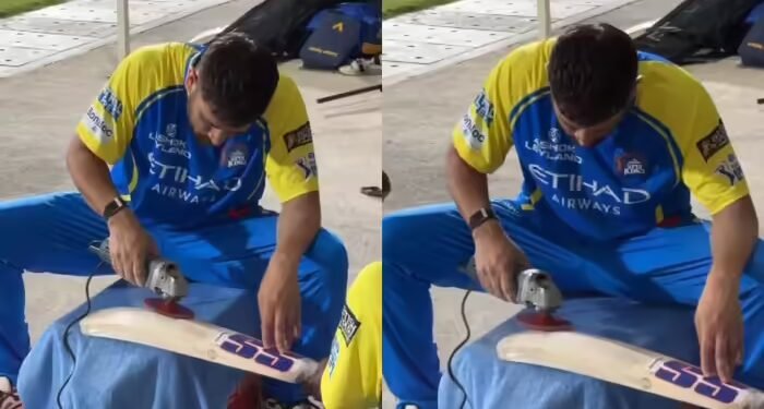 आईपीएल 2026 के लिए तैयार एमएस धोनी, बल्ले को इस अंदाज में धार लगाते हुए नजर आए माही