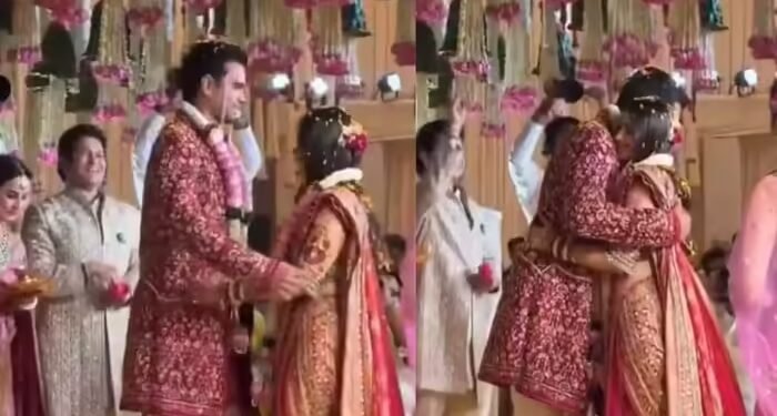 शादी के बंधन में बंधे अर्जुन तेंदुलकर, सानिया के गले में डाली वरमाला, सचिन-अंजलि ने यूं दिया अशीर्वाद