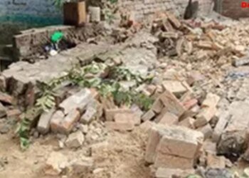 बैरसिया अस्पताल की नई बिल्डिंग की दीवार गिरी, मौत के मुंह से बचकर निकलीं लेडी डाॅक्टर