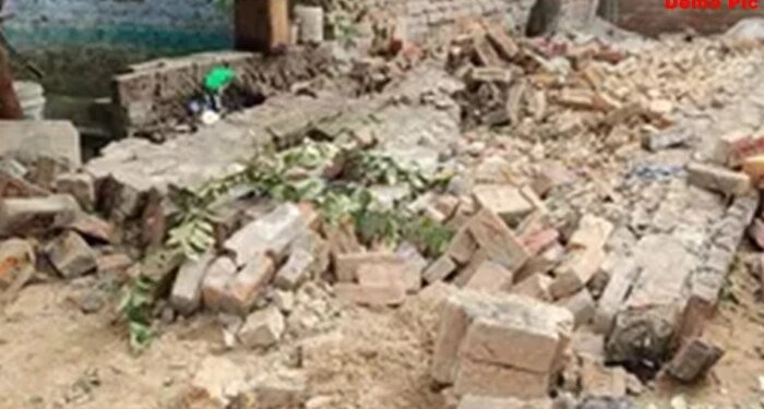 बैरसिया अस्पताल की नई बिल्डिंग की दीवार गिरी, मौत के मुंह से बचकर निकलीं लेडी डाॅक्टर