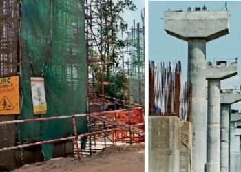 भोपाल मेट्रो की ऑरेंज लाइन के विस्तार के लिए पहाड़ी काटकर बिछाया जा रहा पिलर का जाल, पुल पातरा के बाद जमीन के अंदर से जाएगी मेट्रो