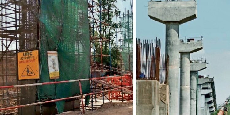 भोपाल मेट्रो की ऑरेंज लाइन के विस्तार के लिए पहाड़ी काटकर बिछाया जा रहा पिलर का जाल, पुल पातरा के बाद जमीन के अंदर से जाएगी मेट्रो