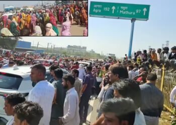 नोएडा में श्रमिकों के बवाल के बाद गाजियाबाद में लगा जाम, NH-9 पर 5 किलोमीटर तक खड़ी हुई गाड़ियां