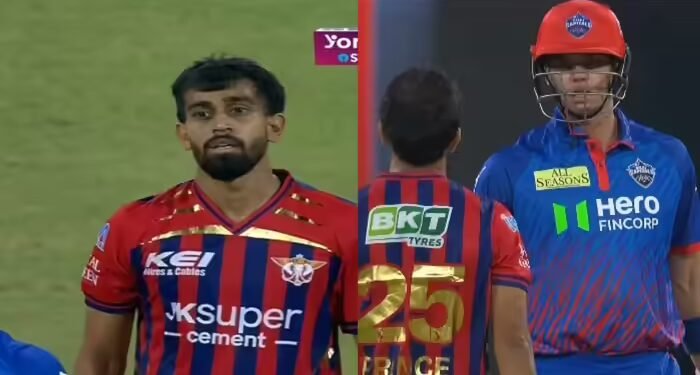 आईपीएल 2026 की पहली लड़ाई! प्रिंस यादव गुस्से में ट्रिस्टन स्टब्स से भिड़े, मैदान पर दिखा हाईवोल्टेज ड्रामा