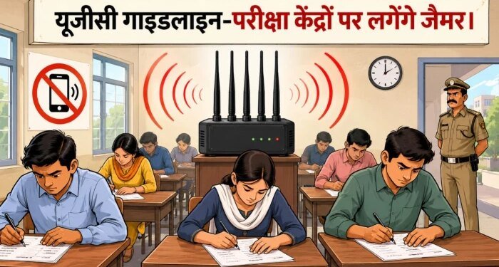 UGC गाइडलाइन: MP में परीक्षा केंद्रों पर लगेगा जैमर, स्कूल-कॉलेजों में बंद रहेगा मोबाइल नेटवर्क