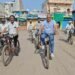 निगम आयुक्त ने साइकिल से किया वैशाली नगर का निरीक्षण, व्यवस्थाओं का लिया जायजा