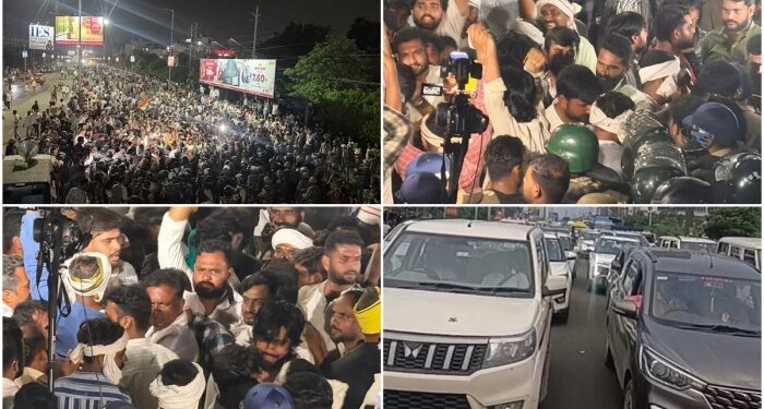 एमपी में मूंग खरीदी पर प्रदर्शन, बैरिकेड्स तोड़कर भोपाल में दाखिल हुए दो हजार किसान, सरकार ने 8 टन कोटे का भेजा प्रस्‍ताव