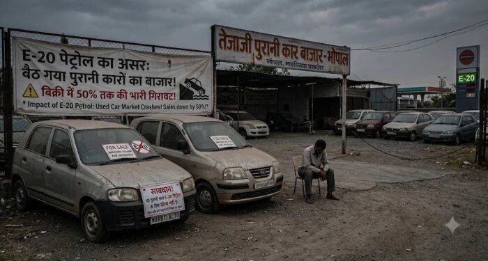 भोपाल में E-20 पेट्रोल वाले हल्ले में बैठ गया पुरानी कारों का बाजार