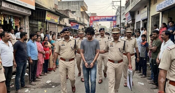हिस्ट्रीशीटर बदमाश ने देर रात जहां तलवार लहराकर फैलाई दहशत, पुलिस ने उसी सड़क पर निकाला ‘अदनान बच्चा’ का जुलूस
