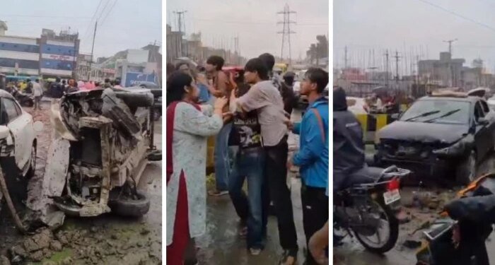 रातभर पार्टी, सुबह सड़क पर तांडव : भोपाल में ओवरटेक से नाराज नशे में धुत छात्रों ने कार में मारी टक्कर; 3 वाहन क्षतिग्रस्त, 5 लोग घायल