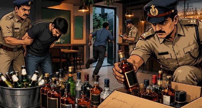 भोपाल के बनतारा रेस्टोरेंट में परोसी जा रही थी अवैध शराब; देर रात आबकारी टीम ने दी दबिश, 100 लीटर मदिरा जब्त
