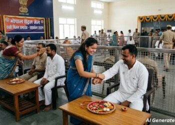 भोपाल सेंट्रल जेल में रक्षाबंधन के लिए खास इंतजाम, बहनों ने जेल में बंद भाइयों को बांधी राखी