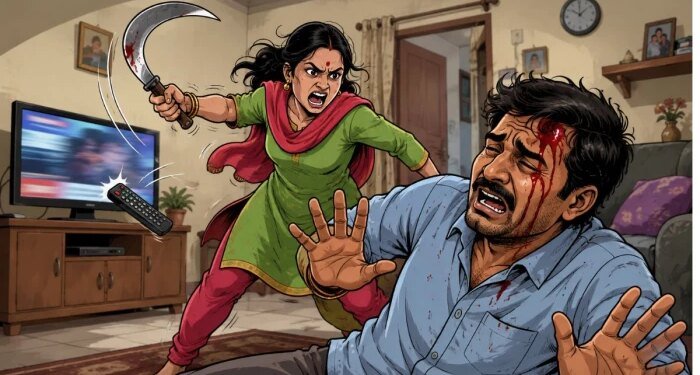 भोपाल में टीवी का चैनल बदलने पर भड़की पत्नी, हंसिये से हमला कर पति को किया गंभीर रूप से घायल