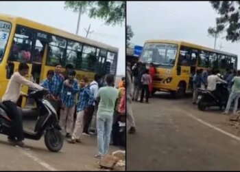 भोपाल में ‘जेन-अल्फा’ का सड़क पर प्रदर्शन, बस न रुकने से नाराज स्कूली बच्चों ने चौराहे पर रोकी बस