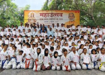 दुर्ग में 200 फुल कॉन्टैक्ट कराते खिलाड़ियों ने दिखाया दम, कलर बेल्ट ग्रेडिंग में शानदार प्रदर्शन