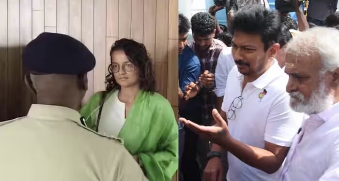 वो टॉइलेट में हैं.. Trisha पर डबल मीनिंग बातें करनेवाले पति को बचाने के लिए पुलिस से भिड़ीं उदयनिधि स्टालिन की पत्नी