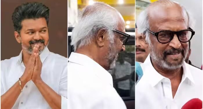 CM विजय के 100 दिन, रजीनकांत से पूछा सवाल तो पहले मुस्‍कुराए, फिर बिना कुछ बोले कार में बैठकर चल दिए
