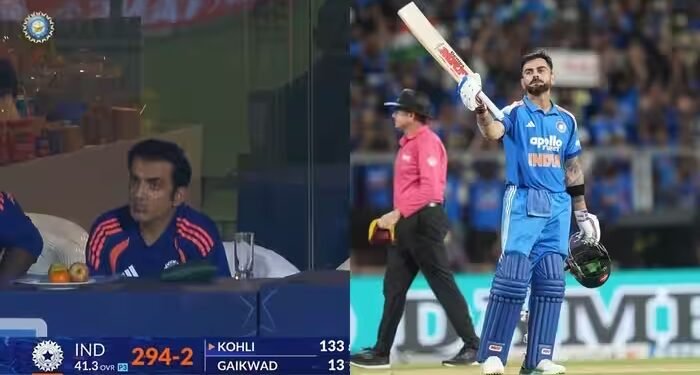 विराट कोहली के 139 रनों के तूफान के बाद ट्रोल्स के निशाने पर आए हेड कोच गौतम गंभीर, नो रिएक्शन वाला लुक हुआ वायरल