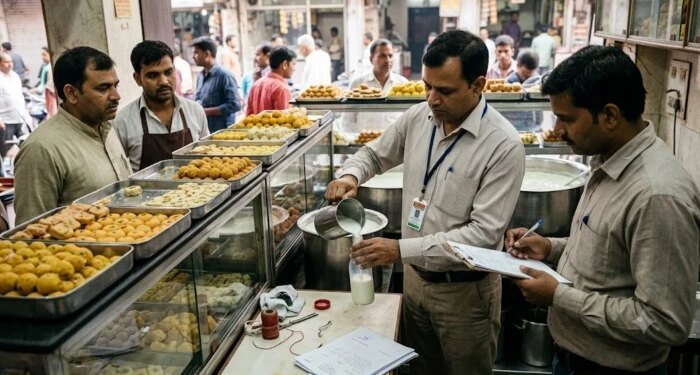 ग्वालियर में खाद्य विभाग की कार्रवाई, आनंद स्वीट्स और रामावतार डेयरी समेत पांच जगह से लिए सैंपल