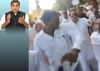 विधायक के सामने माइक छीना, ‘भाजपा सरकार मुर्दाबाद’ नारा लगाया:राहुल गांधी के बब्बर शेर आपस में भिड़े ; भाजपा के कद्दावर नेता की हो गई फजीहत