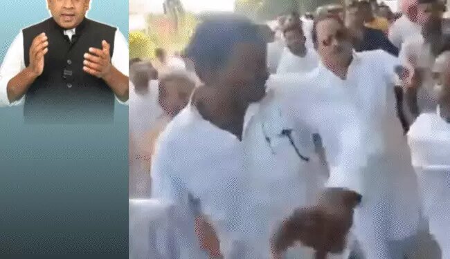 विधायक के सामने माइक छीना, ‘भाजपा सरकार मुर्दाबाद’ नारा लगाया:राहुल गांधी के बब्बर शेर आपस में भिड़े ; भाजपा के कद्दावर नेता की हो गई फजीहत